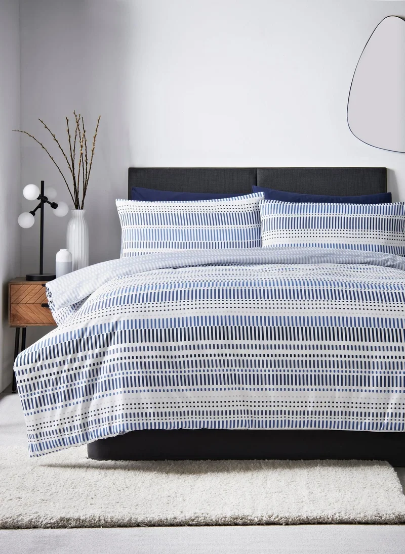 Matalan Blue Dotty Stripe Duvet Set