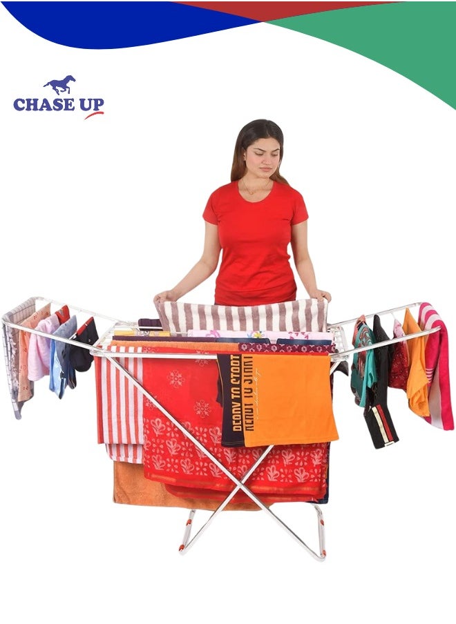 Chase Up Clothes Dryer Stand + 20 clips laundry rack Clothes Drying Stand clothes dryer stand with Adjustable Folding Wing cloth dryer and Clips Clothes Hanger Stand Drying Rack clothes rack, Clothes Rack for Drying Clothing, Cloth Drying Stand  - Image 3