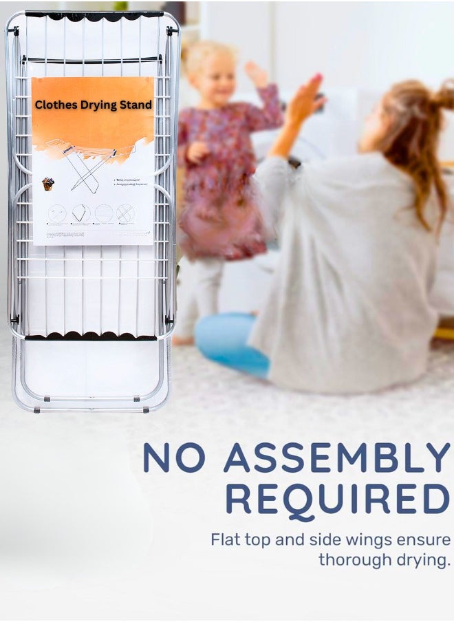 Chase Up Clothes Dryer Stand + 20 clips laundry rack Clothes Drying Stand clothes dryer stand with Adjustable Folding Wing cloth dryer and Clips Clothes Hanger Stand Drying Rack clothes rack, Clothes Rack for Drying Clothing, Cloth Drying Stand  - Image 2