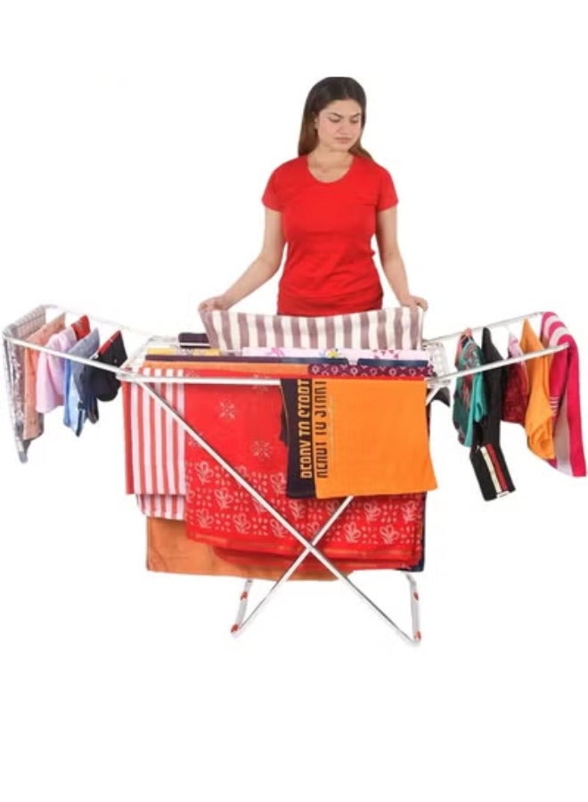 هنلي منشر غسيل ملابس مجفف ملابس منشر ملابس قفص تجفيف الملابس منشرة ملابس مع جناح قابل للطي وقابل للتعديل و مشابك،منشر غسيل ملابس كبير  حاملة ملابس، رف تجفيف الملابس، رف ملابس لتجفيف الملابس نشافة ملابس. - Image 3