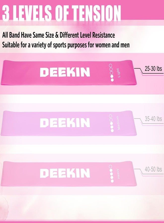 Deekin 20 Pcs Resistance Bands Resistance Loop Exercise Bands Exercise Equipment Elastic Drag Ring for Women and Men Home Fitness, Gym, Yoga(25-30 Lbs,Pink) - Image 3