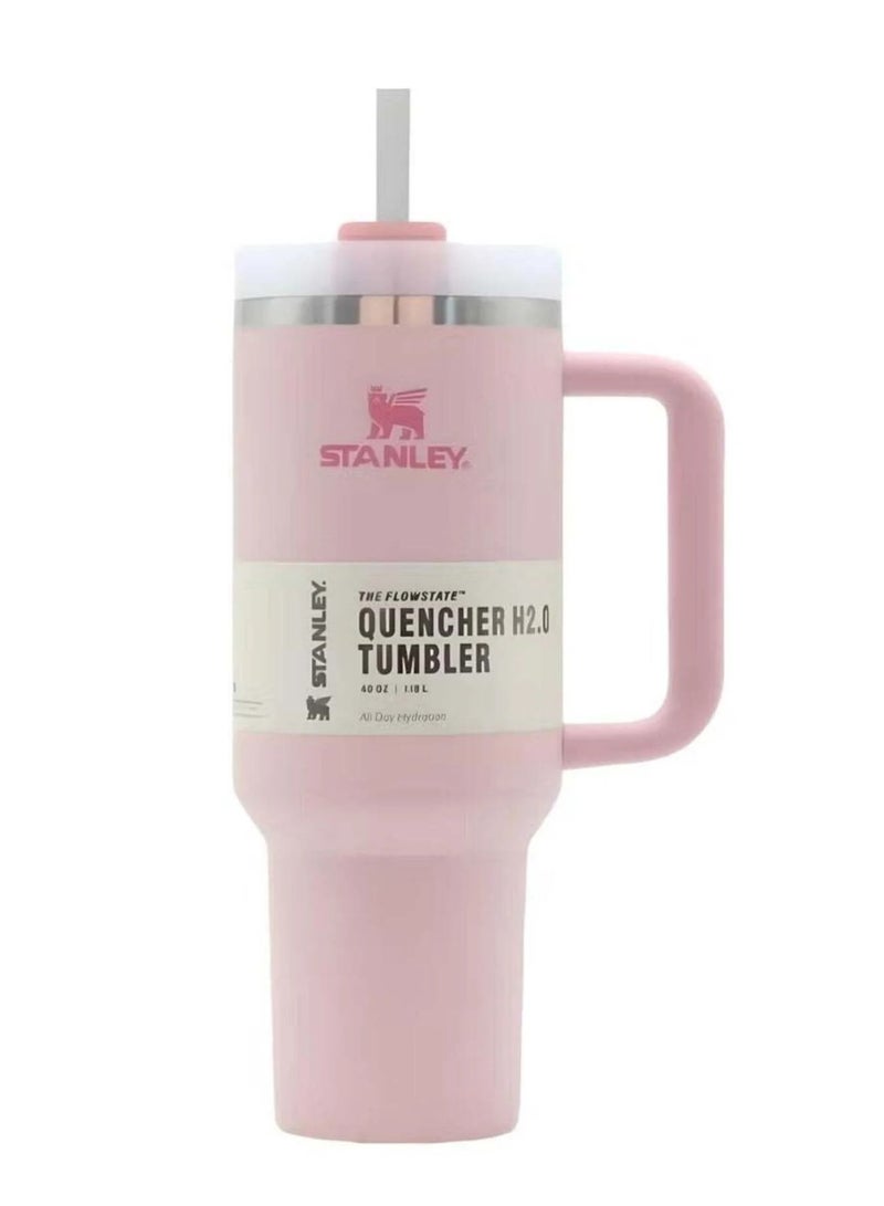 STANLEY Quencher H2.0 Stainless Steel 40oz Vacuum Insulated FlowState Tumbler with Handle, Lid & Straw – Leak-Resistant FlowState Lid, Reusable Coffee Mug & Water Bottle for Cold & Hot Drinks