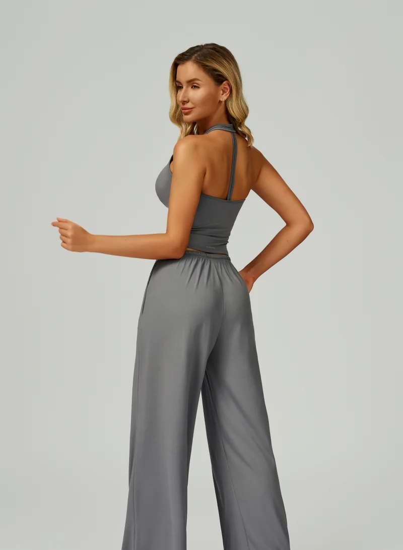 كون.يوغا بنطلون رياضي واسع الساق بخصر متوسط للنساء