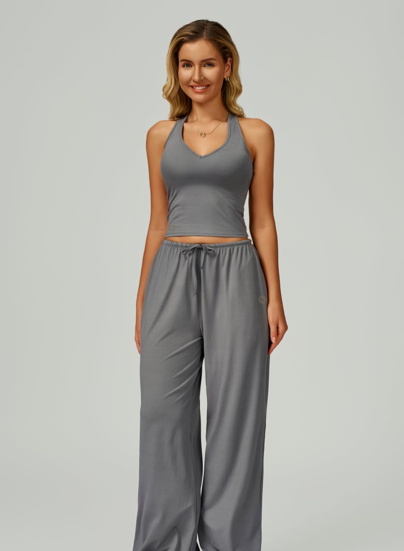 KAWN.YOGA Womens Mid Waist Oversized Wide Leg Joggers - Image 4