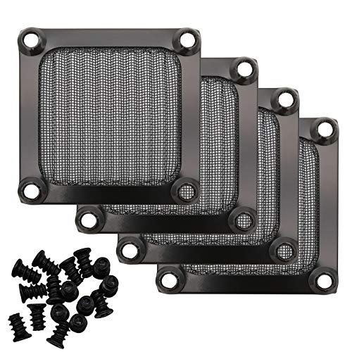 IMSurQltyPrise 60mm Computer Case Fan Filter Grills with Screws, Aluminum Frame Ultra Fine Stainelss Steel Mesh, Black Color - 4 Pack - Image 1