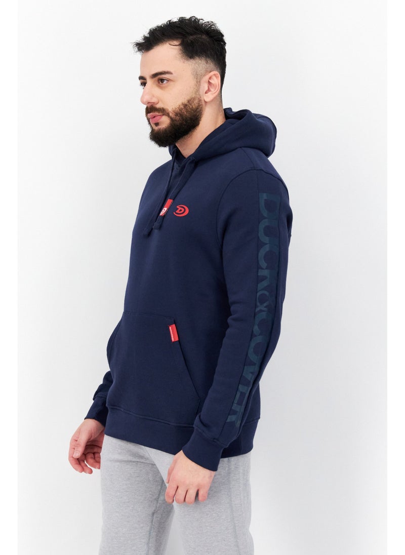 DUCK AND COVER Men Brand Logo Long Sleeves Hoodie, Navy - Image 5
