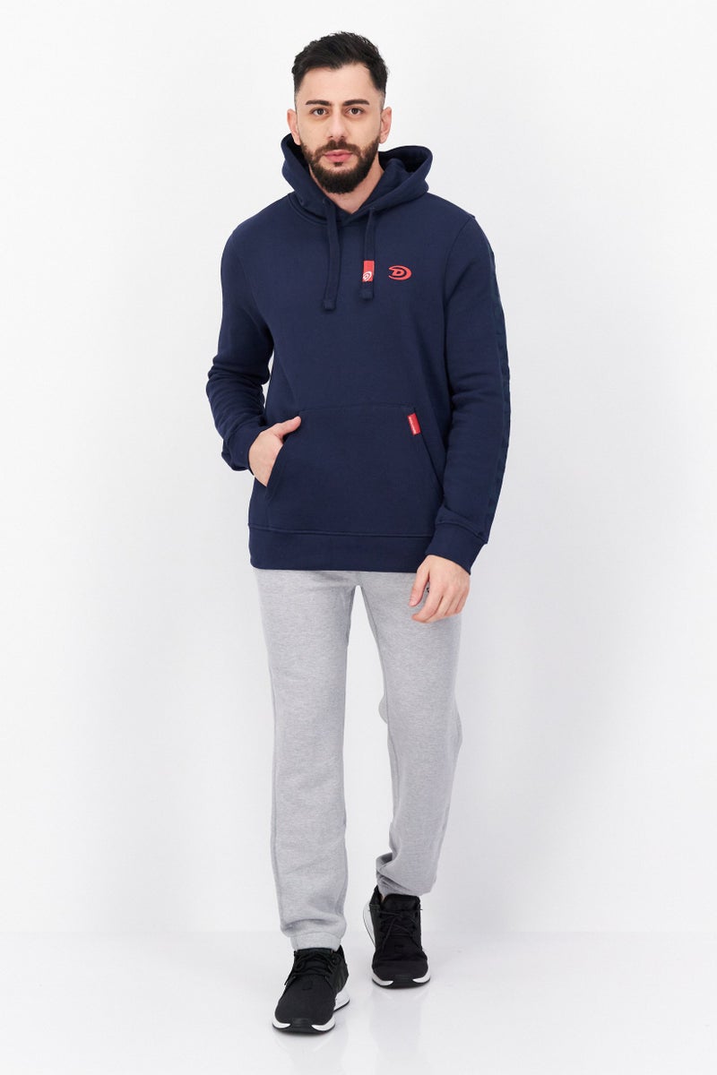 DUCK AND COVER Men Brand Logo Long Sleeves Hoodie, Navy - Image 2