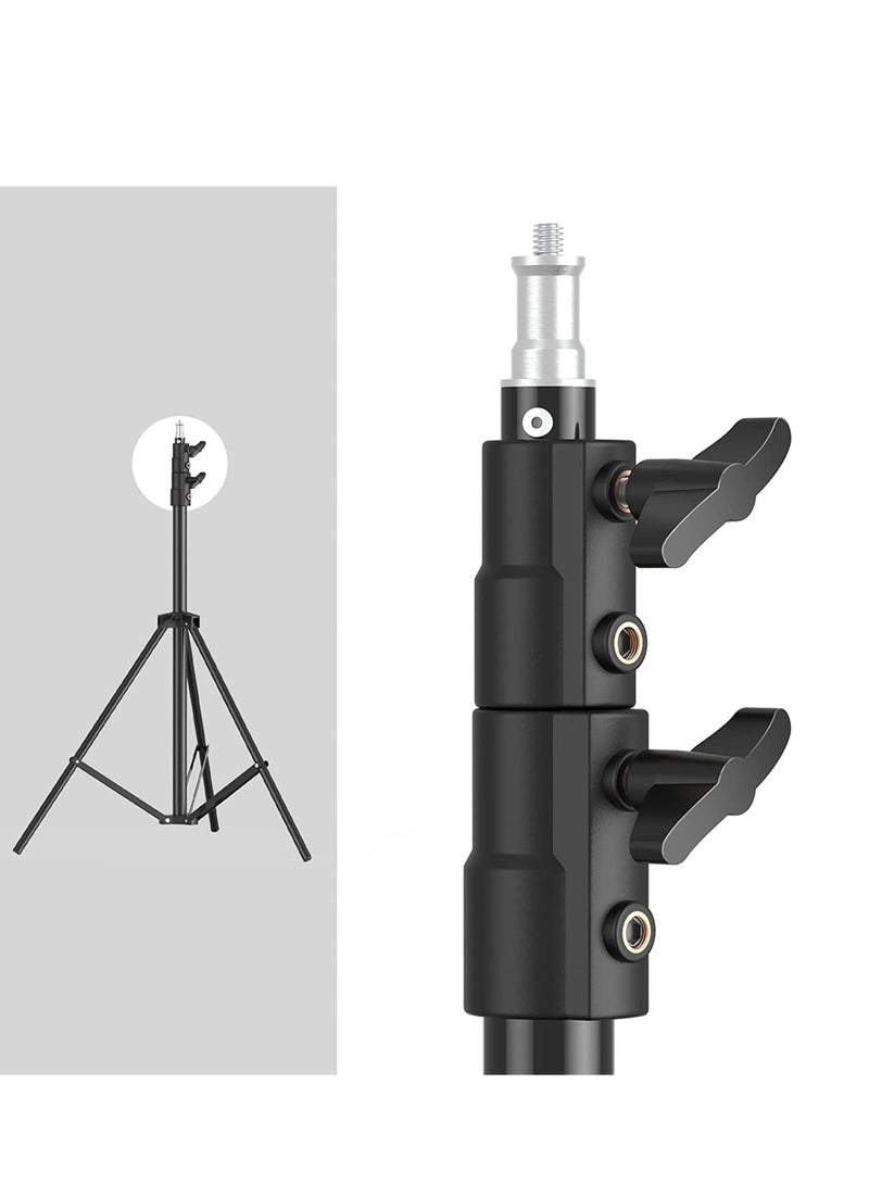 Coopic حامل إضاءة استوديو تصوير COOPIC L280 280 سم/2.8 متر مصنوع من سبائك الألومنيوم المتين مع برغي 1/4 بوصة، عبوتان من أجل أضواء ستروب، ومجموعات الاستوديو، والفلاش، وإضاءة فيديو LED، وصندوق الضوء، والعاكسات، والمظلة. - Image 2