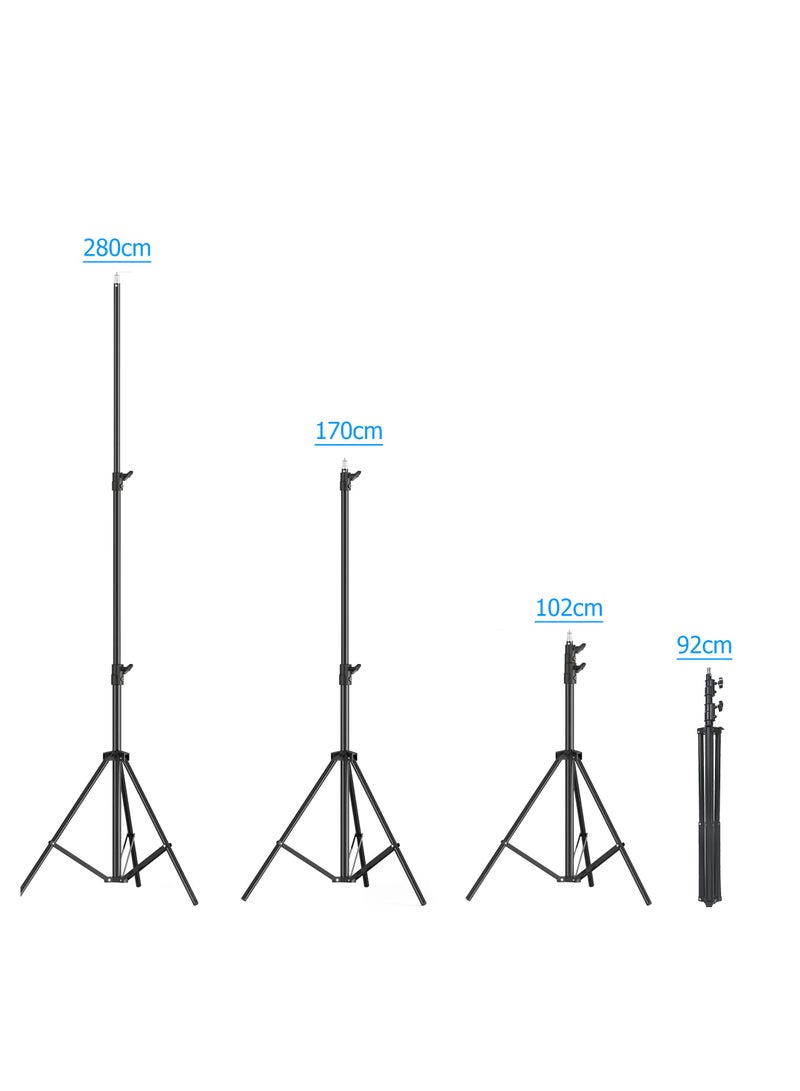 Coopic حامل إضاءة استوديو تصوير COOPIC L280 280 سم/2.8 متر مصنوع من سبائك الألومنيوم المتين مع برغي 1/4 بوصة، عبوتان من أجل أضواء ستروب، ومجموعات الاستوديو، والفلاش، وإضاءة فيديو LED، وصندوق الضوء، والعاكسات، والمظلة. - Image 4