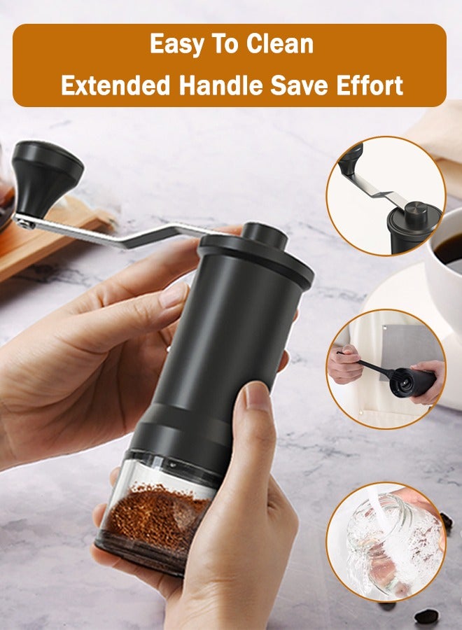 Manual Coffee Grinder, Ceramic Burr Coffee Grinder Manual Adjustable for Fine/Coarse Grind with Cleaning Brush for Home, Travel, Camping  - Image 5