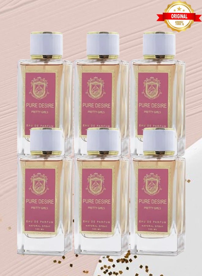 كولايف 6 قطع عطر بيور ديزاير بريتي جيرلز للنساء، 100 مل - Image 1