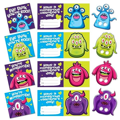 Kangaroo 28 Pack Monster Finger Puppets Valentines Day Cards with Envelopes Bulk Funny Valentines Crafts Activities for Kids Classroom Valentines Day Cards for Kids School Party Favors Goodie Bags Gift Ideas for Class - Image 5