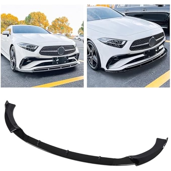 Brilluxa سبويلر شفة الصدام، متوافق مع فئة CLS C257 AMG لاين فيس ليفت 2022+، مجموعة ديفيوزر أمامية، واقي شفة، تمديد صدام بأسلوب سباق (أسود لامع) - Image 3