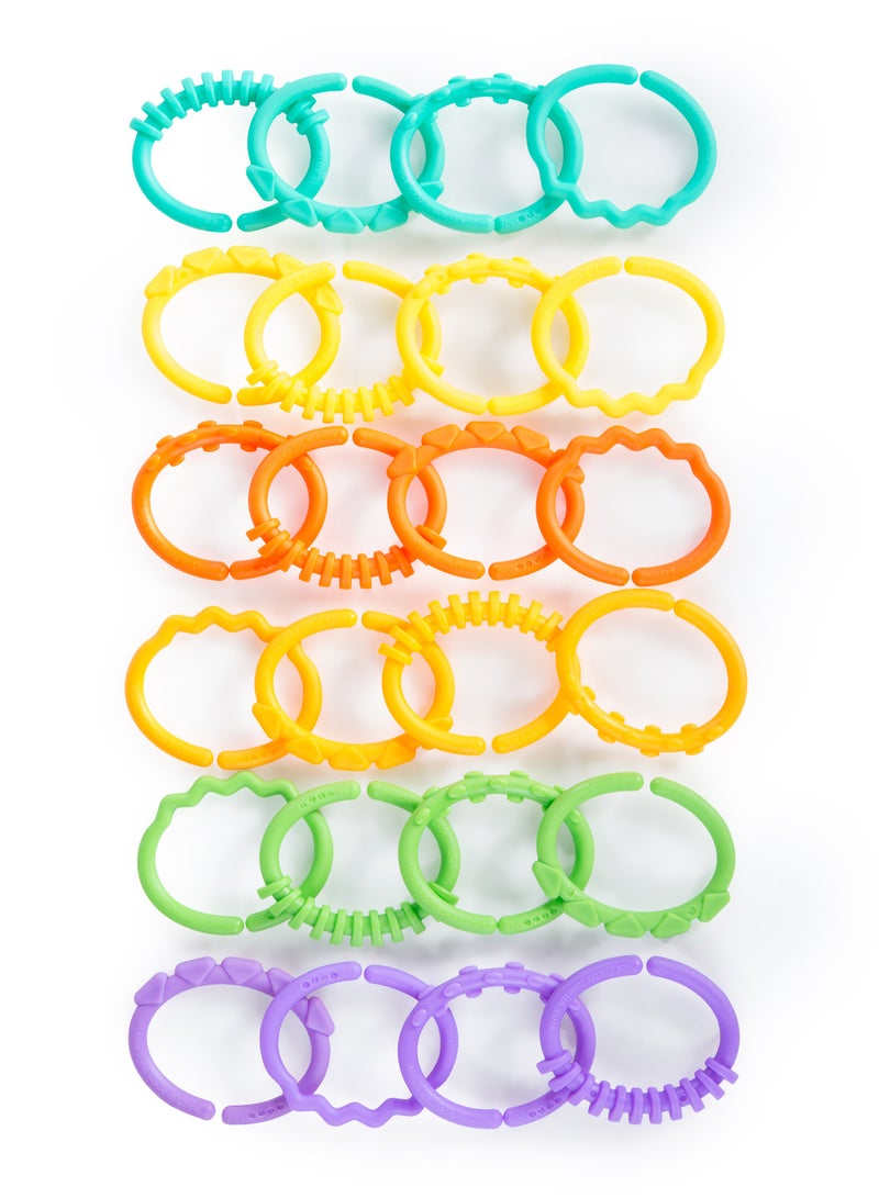 Bright Starts Lots of Links Bendy Colorful Links for Attaching Toys and Teething, BPA Free, 24 Count Pack for Ages 0-3 Years - Image 1