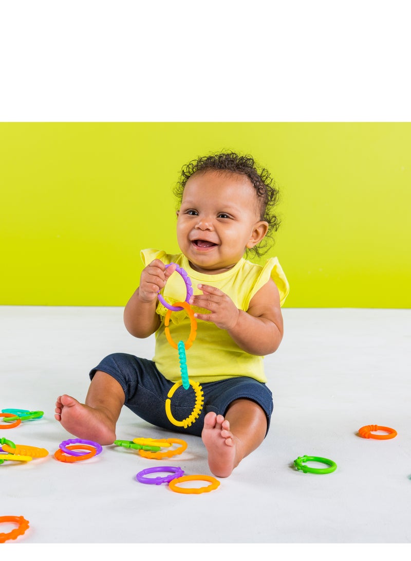 Bright Starts Lots of Links Bendy Colorful Links for Attaching Toys and Teething, BPA Free, 24 Count Pack for Ages 0-3 Years - Image 2
