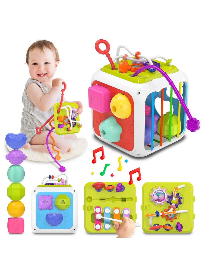 NNEWVANTE Montessori Toys for 1 Year Old Girls Boys, Baby Sorter Learning Sensory Activity Cube, 1 Year Old Girl Boy Birthday Gifts, Baby Toys 18+ Months - Image 1