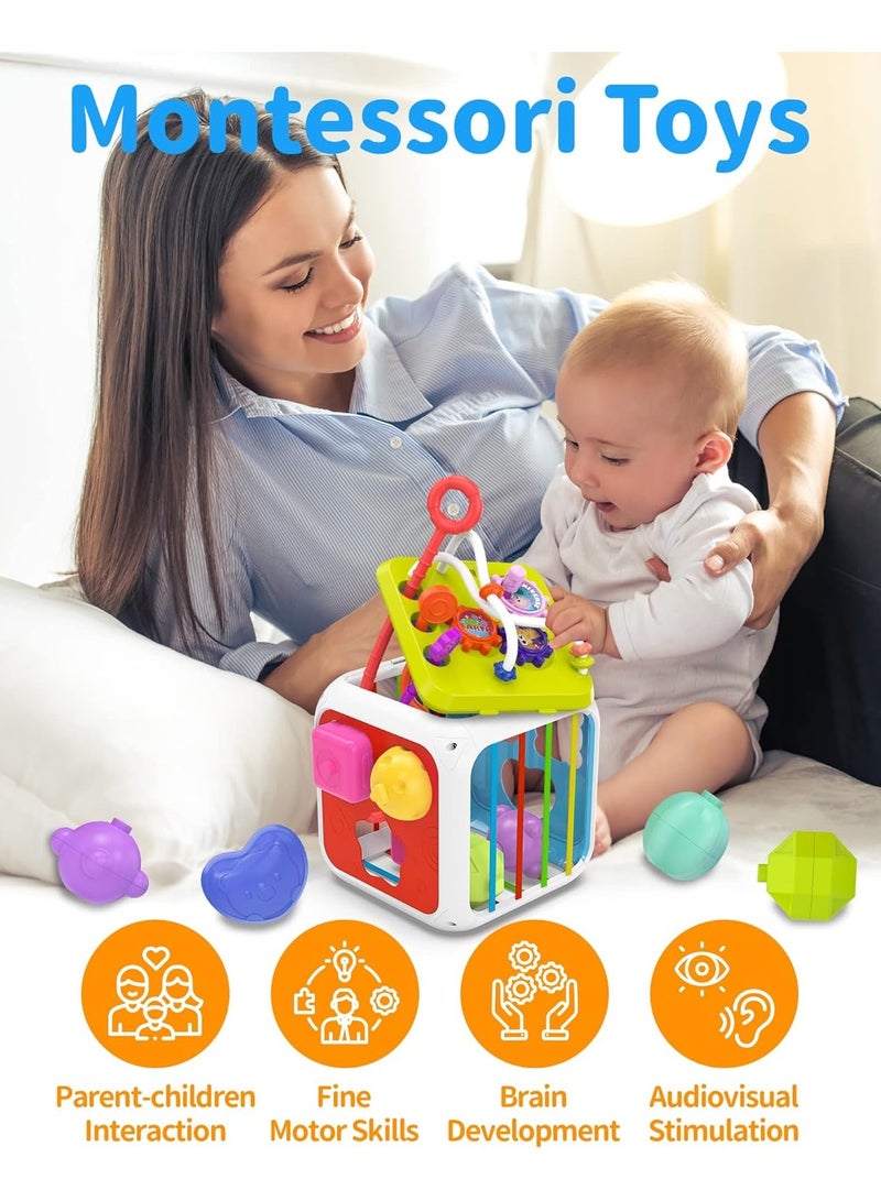 NNEWVANTE Montessori Toys for 1 Year Old Girls Boys, Baby Sorter Learning Sensory Activity Cube, 1 Year Old Girl Boy Birthday Gifts, Baby Toys 18+ Months - Image 2