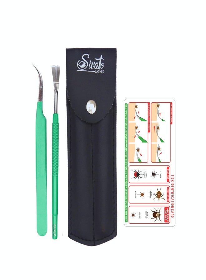 SIVOTE Premium Tick Remover Kit - Stainless Steel Tick Removal Tool & Tweezers with Leather Case and Pocket Tick Identification Card - Safe for Humans and Pets - Image 5
