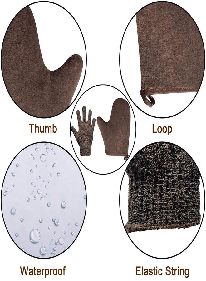 ZOQINI Self Tanning Mitt Kit, Velvety Soft Tanner Mitt and Back Tanning Applicator, Exfoliating Glove, Angled Face Tanner Brush for Sunless Tanning Oil Lotion Mousse Gel (4 Pack Bronze, Boxed) - Image 4