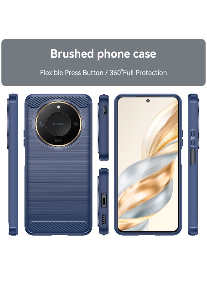 SanHu for Honor X9c Smart 5G Case Cover, High Quality Slim and Lightweight Brushed Comfortable TPU Soft Feel Cell Phone Protective Case for Honor X9c Smart 5G, Blue - Image 2