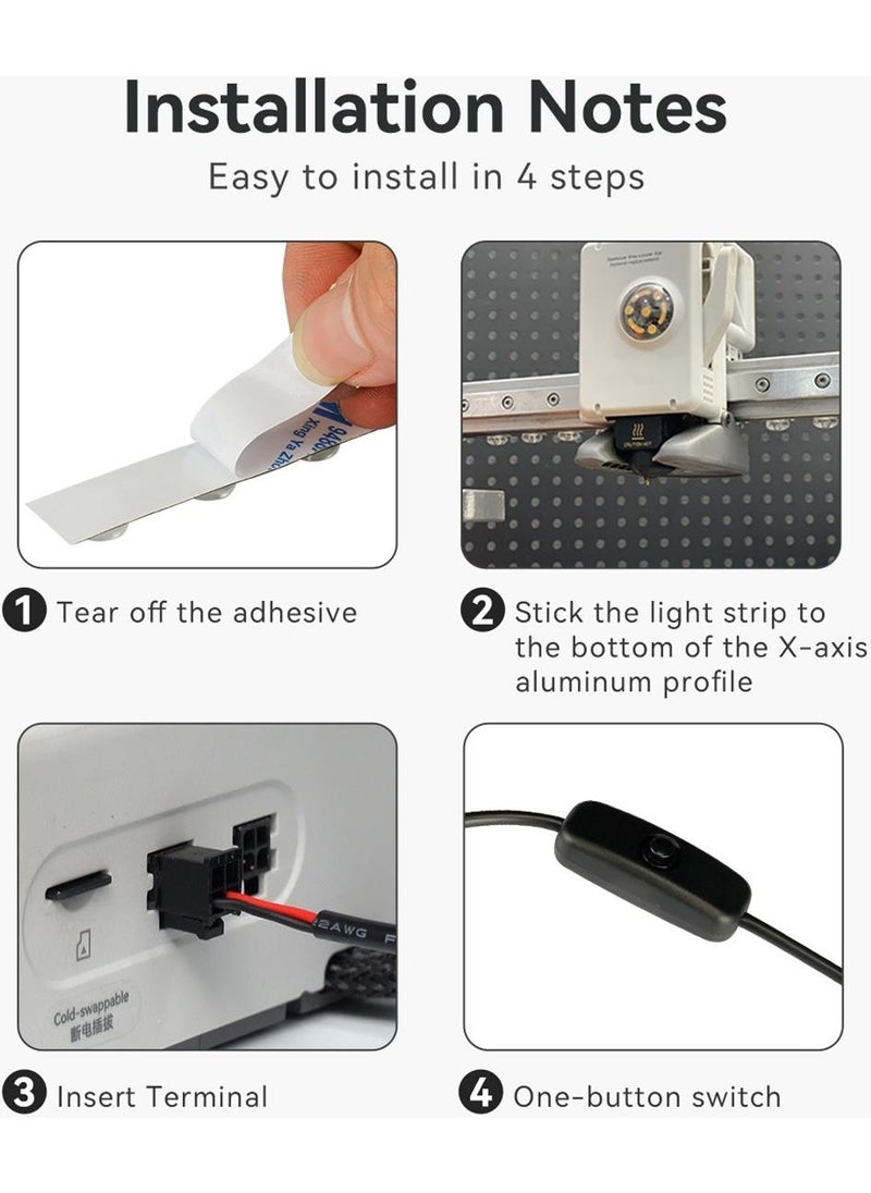 Hobby Mechatronics Bamboo Lab A1 External LED Lighting-Ams Lite 4 Pin Socket-On Off Button