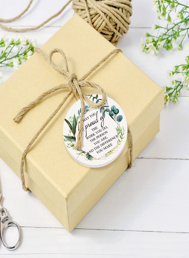 Inbagi 10 Pcs Thank You Ornaments Christmas Appreciation Gifts May You Be Proud of The Work Christmas Tree Ceramic Hanging Decor for Employee Coworker Staff Nurses Teacher - Image 4