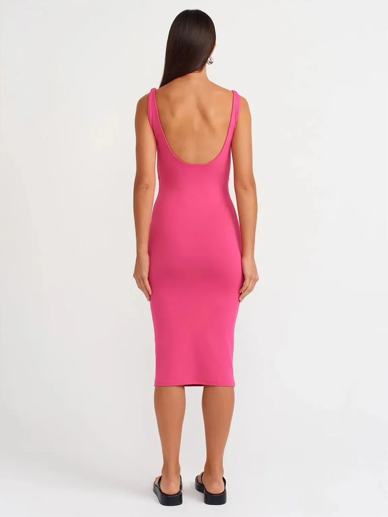 ديلفين DILVIN Sleeveless Bodycon Midi Dress
