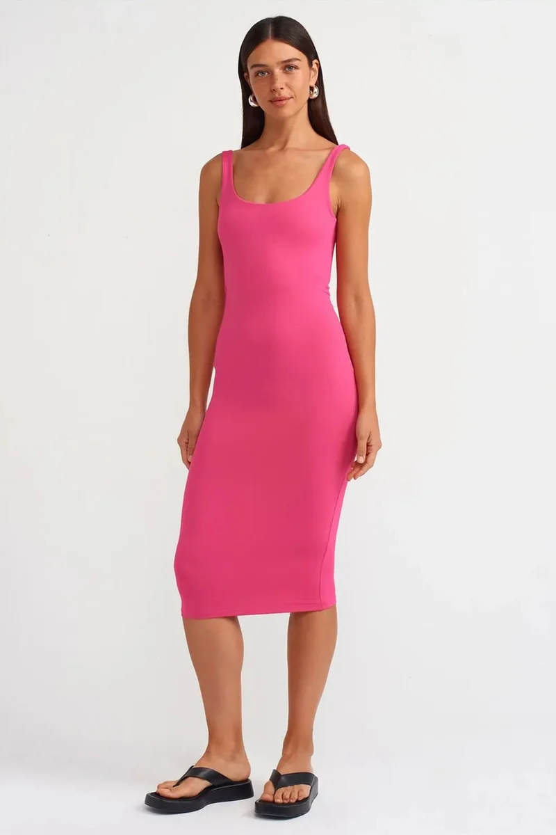 DILVIN Sleeveless Bodycon Midi Dress