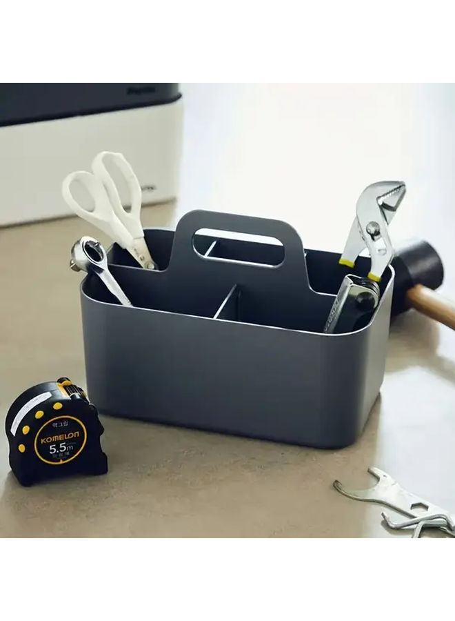 Pink Desktop Organizer Storage Basket With Handle 5 Compartment Stationery Box - Image 5