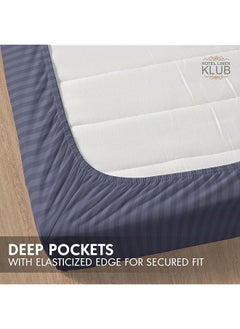 Hotel Linen Klub Striped Microfiber Fitted Sheet Size: King 180 X 200 Cm Ultrasoft Plush Fabric Premium Durable Quality And Deep Pockets For A Perfect Fit Dark Gray  - Image 5
