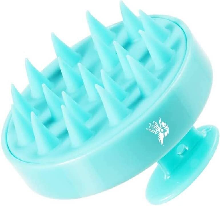 Valkyrie Scalp Massager Shampoo Brush, Wheat Straw body with Soft Silicon Bristles, Hair Scalp Scrubber, Scalp Exfoliator | Dandruff Removal, Prevents Hair loss for Men & Women (N BLUE) - Image 4