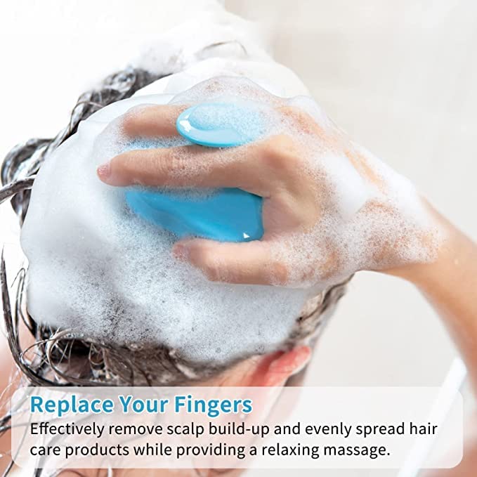 Valkyrie Scalp Massager Shampoo Brush, Wheat Straw body with Soft Silicon Bristles, Hair Scalp Scrubber, Scalp Exfoliator | Dandruff Removal, Prevents Hair loss for Men & Women (N BLUE) - Image 5