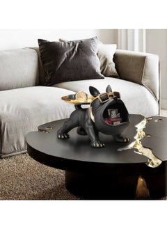 Generic Resin French Bulldog Tray Statue, Bulldog Candy Dish Key Holder Bowl, French Bulldog Accessories, Statues for Office Desk Home Decor Figurines Entryway Table Decor (Black)  - Image 5