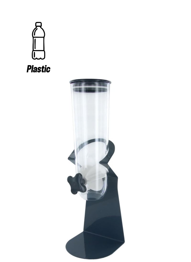 Home Cereal Dispenser with Metal Base Large Grains Dispenser Dry Food Dispenser Candy Dispenser for Store, home & others Coffee Beans Nut Snacks Kitchen Cereal Container Storage Black 
