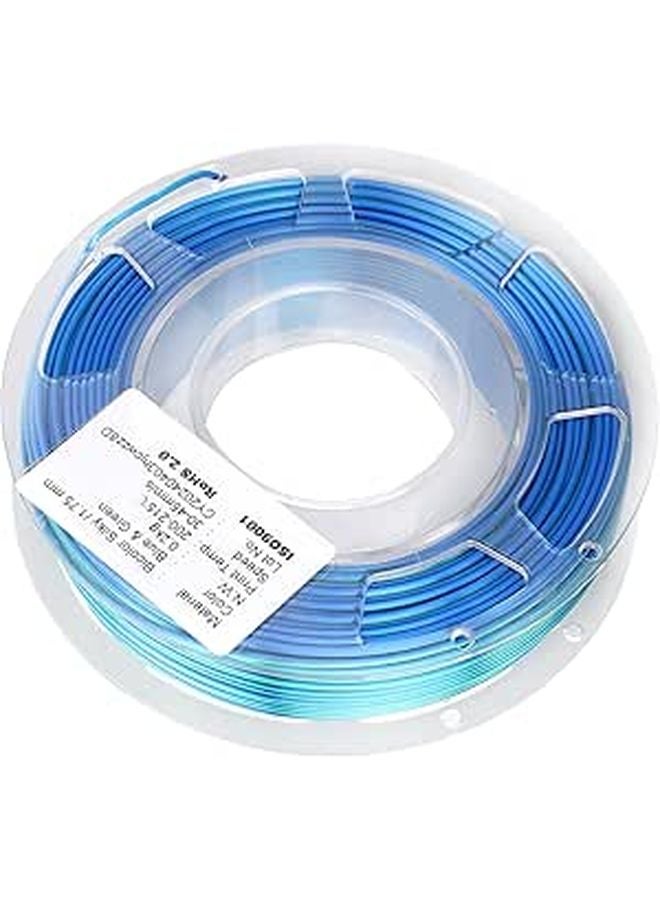 خيوط PLA حريري أزرق مخضر 1.75 مم 200 جرام للحرف اليدوية والزينة بالطباعة ثلاثية الأبعاد - Image 1