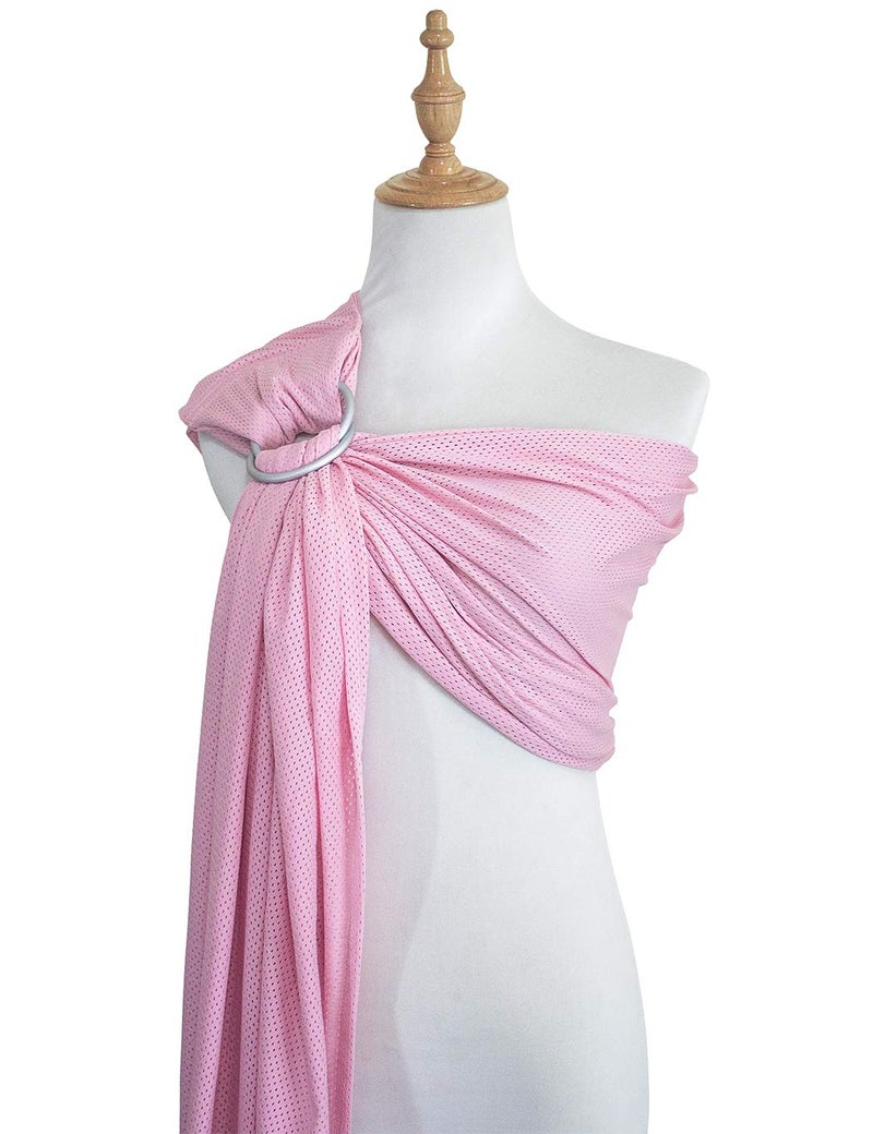 Vlokup Baby Water Ring Sling Carrier | Lightweight Breathable Mesh Baby Wrap for Infant, Newborn, Kids and Toddlers | Perfect for Summer, Swimming, Pool, Beach | Great for Dad Too Pink - Image 1