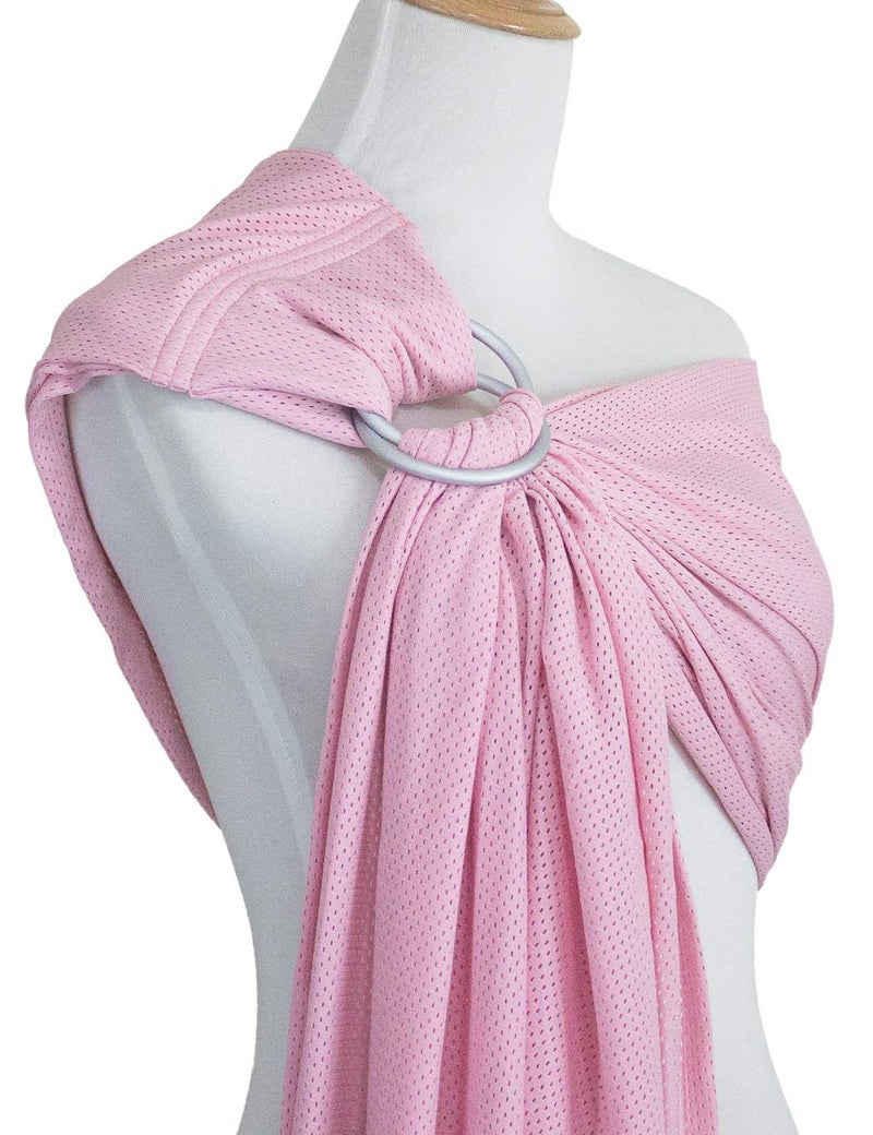 Vlokup Baby Water Ring Sling Carrier | Lightweight Breathable Mesh Baby Wrap for Infant, Newborn, Kids and Toddlers | Perfect for Summer, Swimming, Pool, Beach | Great for Dad Too Pink - Image 5