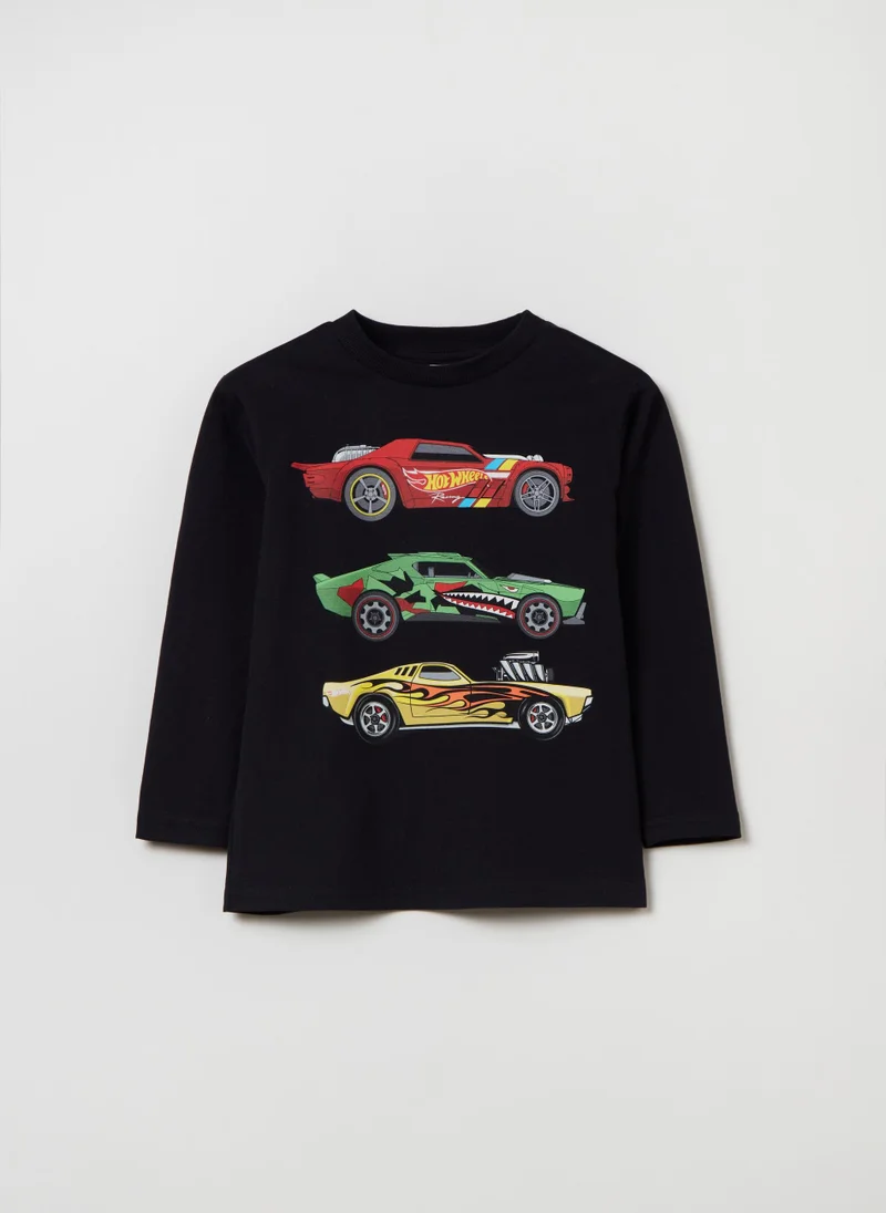 او في اس Long-sleeved T-shirt with Hot Wheels print