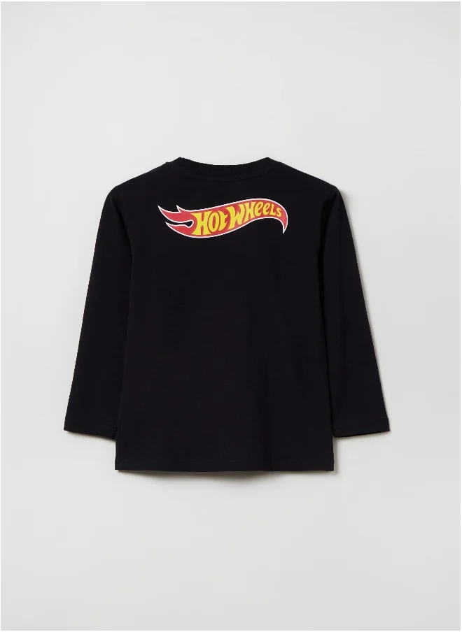 او في اس Long-sleeved T-shirt with Hot Wheels print
