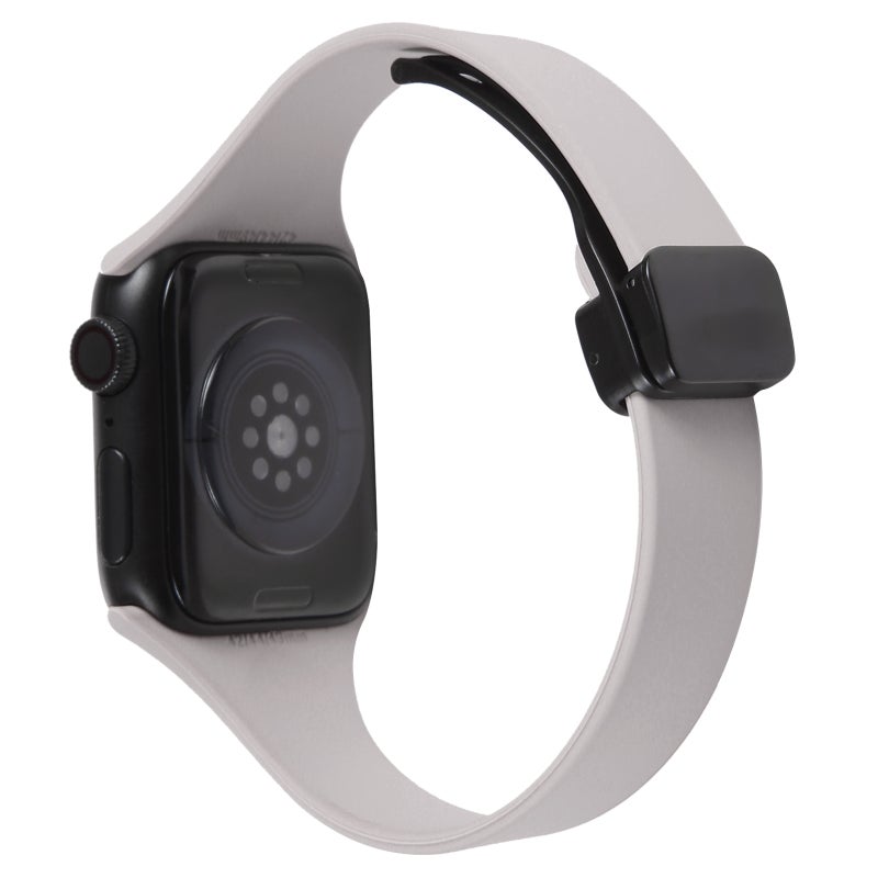 For Apple Watch Ultra 49Mm Magnetic Buckle Slim Silicone Watch Band(Rock Grey) - Image 4