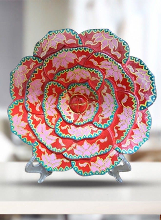 داش وتوين طبق حافة مزخرف بزخارف نباتية (كبير) - Image 1