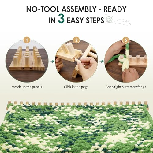 Zlshmoee 64 Inch Chunky Blanket Loom for DIY Throw Blankets, Adjustable Hand Weaving Frame for Teens & Adults, No Needles Required, Beginner Friendly Craft Tool for Hand Knitting Yarn Chunky Projects - Image 5