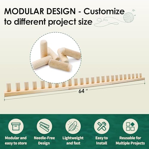 Zlshmoee 64 Inch Chunky Blanket Loom for DIY Throw Blankets, Adjustable Hand Weaving Frame for Teens & Adults, No Needles Required, Beginner Friendly Craft Tool for Hand Knitting Yarn Chunky Projects - Image 2
