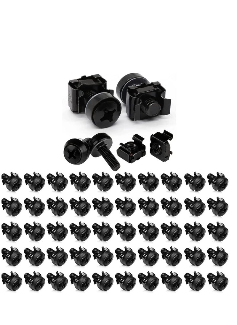 Cool Baby - COOLBABY M6 Cage Nuts and Screws Assortment Set Rack Mount Screws and Square Insert Nuts for Server Shelves Cabinets (50PACK) - Image 1