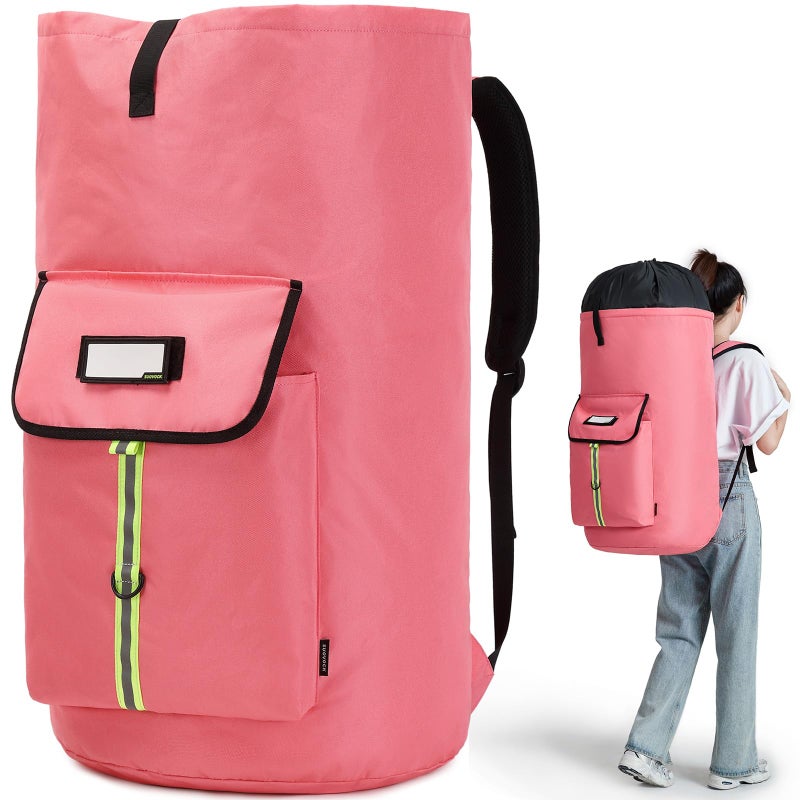 SUOVOCK laundry bag backpack,extra-large heavy duty laundry bags,laundry backpack for college students,drawstring closure (bright red Laundry Backpack) - Image 1