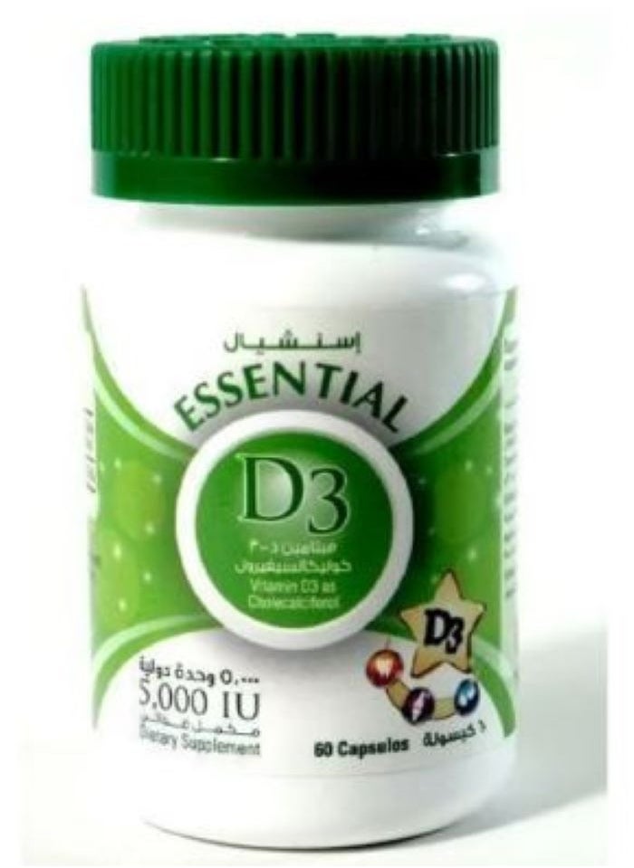 Arnet Pharmaceutical Essential Vitamin D3 5000 IU 60 Capsules 