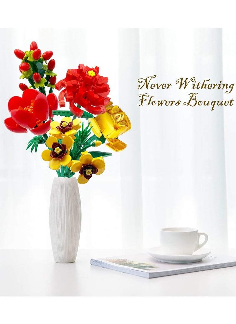 SYOSI Flower Bouquet Building Block Set Artificial Flowers Building Toy Set for Gifts/Home Decor Botanical Collection Not Compatible with Lego  - Image 5