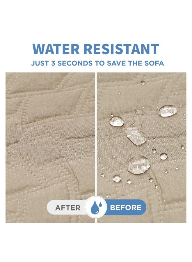 عربست غطاء كرسي استرخاء مقاوم للماء بنسبة 100%، أغطية كراسي استرخاء، غطاء أريكة استرخاء من القماش غير قابل للانزلاق لغرفة المعيشة، لحماية الحيوانات الأليفة والأطفال، قابل للغسل (لون قهوة، كرسي استرخاء 23.6 بوصة) - Image 3