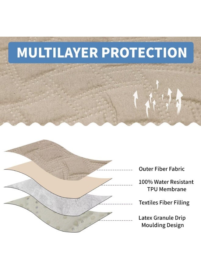 عربست غطاء كرسي استرخاء مقاوم للماء بنسبة 100%، أغطية كراسي استرخاء، غطاء أريكة استرخاء من القماش غير قابل للانزلاق لغرفة المعيشة، لحماية الحيوانات الأليفة والأطفال، قابل للغسل (لون قهوة، كرسي استرخاء 23.6 بوصة) - Image 4