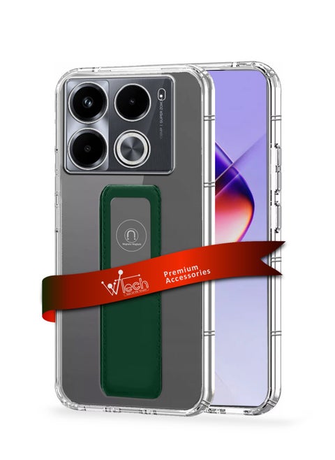 TPU Hand Grip Air Pillow Case Cover For Infinix Note 40 Pro 4G / 5G 2024 Clear/Dark Green